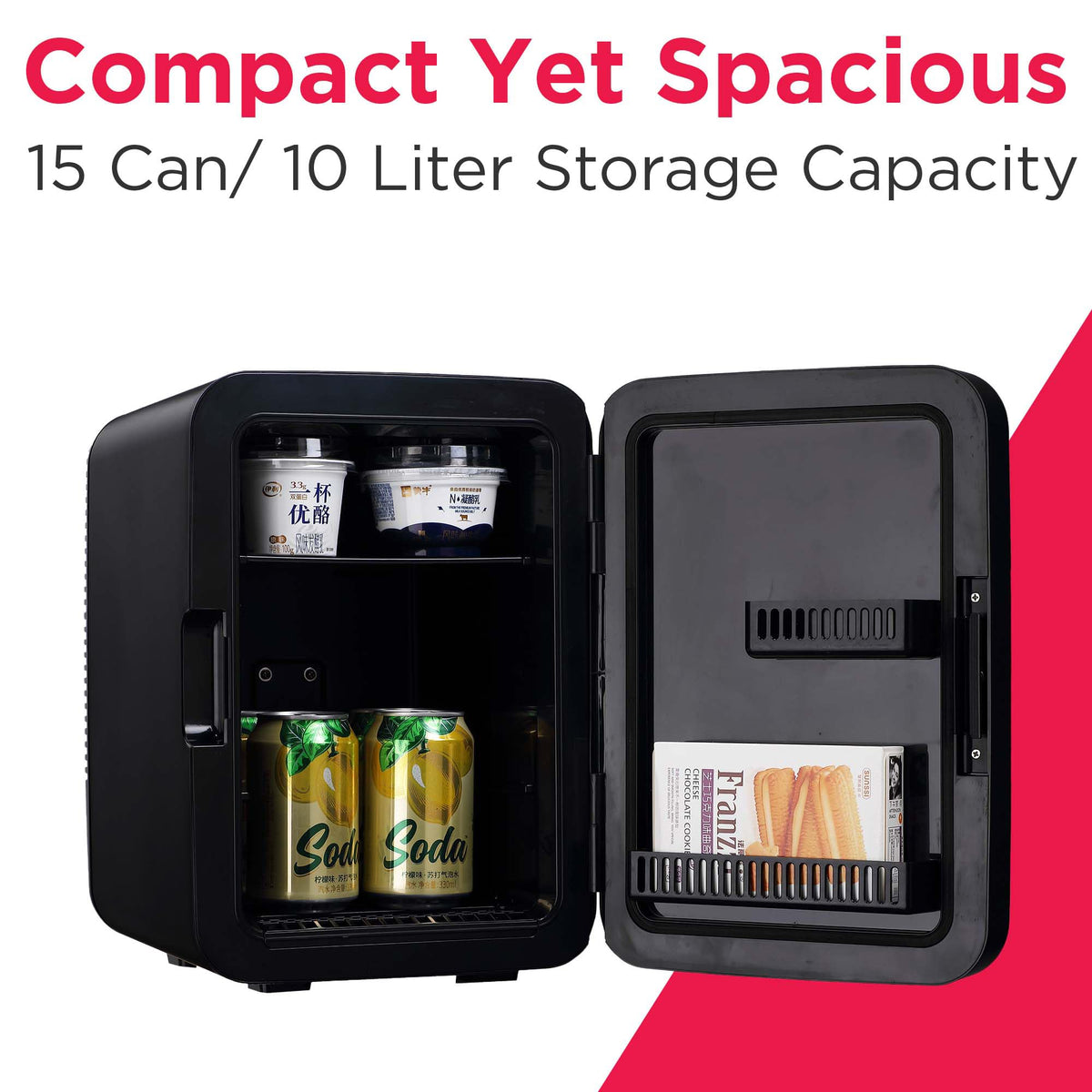 Frigidaire 10L 15-Can Mini Personal Fridge – Black Stainless