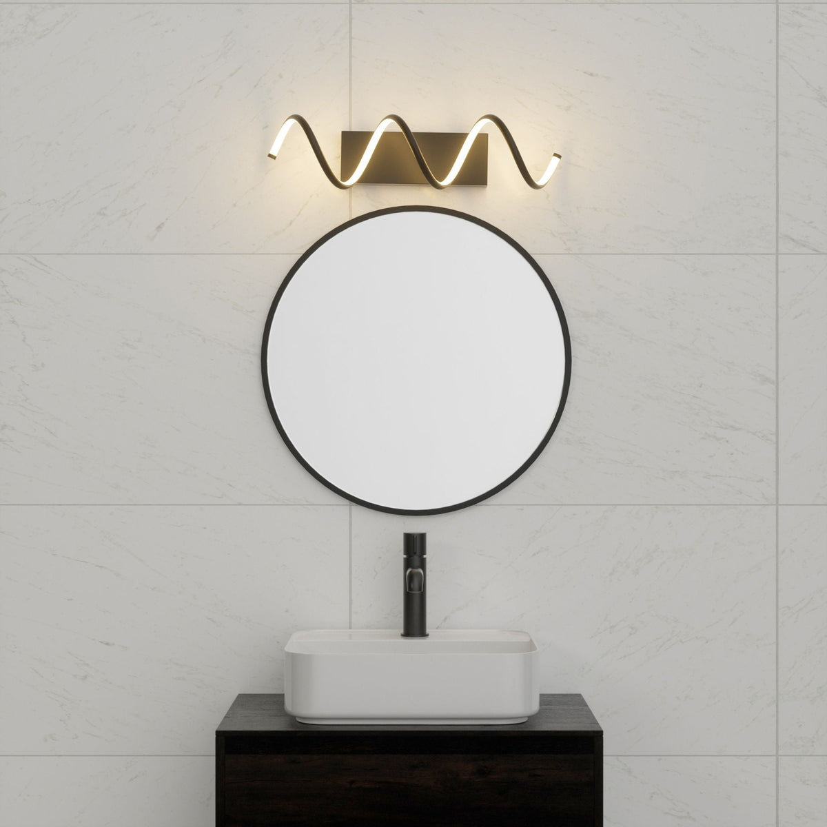 BAZZ Dante 16W/3000K Matte Black Integrated LED Wall Lamp Vanity Light