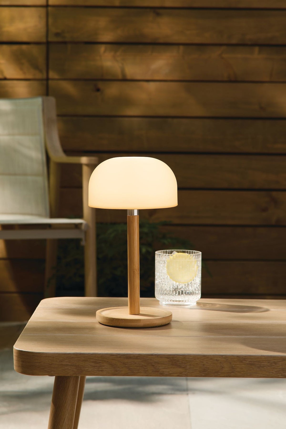 CANVAS Outdoor Rechargable Bamboo Mushroom Lamp, Multiple Colour Modes