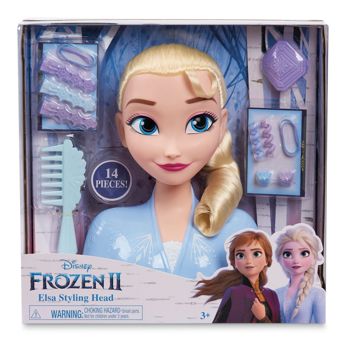 Disney Frozen Elsa Styling Head Toy with 14 Accessories for Hair Styling and Braiding, Ages 3+