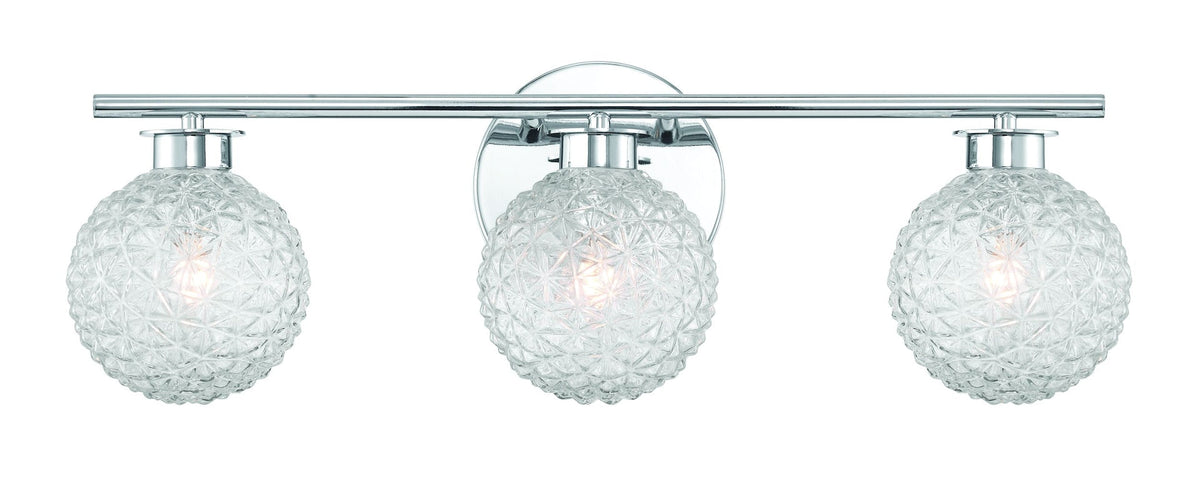 Eurofase 3-Light Chrome Vanity Light with Diamond Shades
