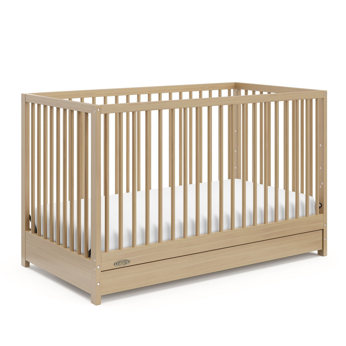 Graco Teddi 4-in-1 Convertible Crib with Drawer, Driftwood