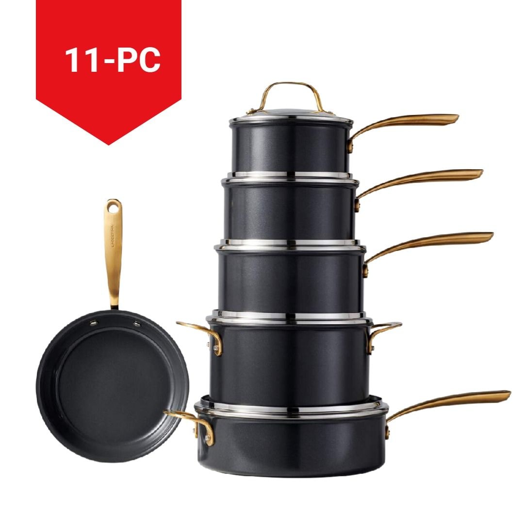 Lagostina Eleganza Ceramic Pro Non-Stick Cookware Set, 11-pc