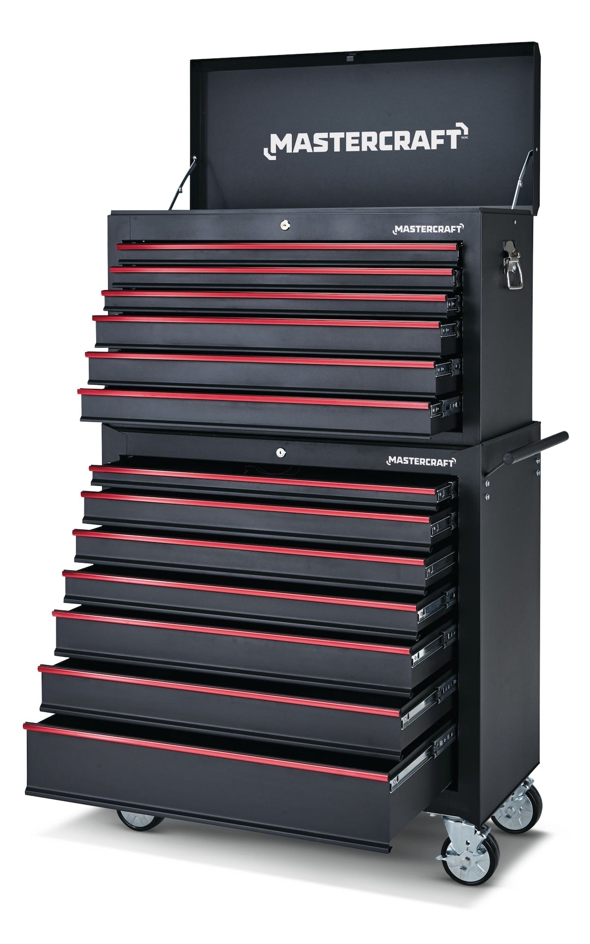 Mastercraft Rolling Tool Storage Cabinet with 7 Drawers, Black, 36-in