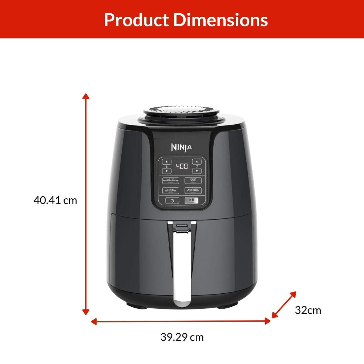 Ninja Single Basket Non-Stick Air Fryer, 5 Functions, 4-qt