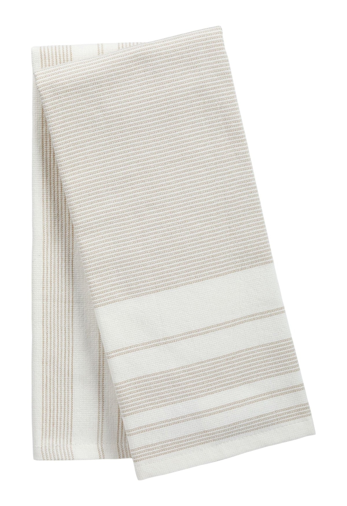 PADERNO All-Purpose Striped Cotton Kitchen Towels, Beige, 2-pk