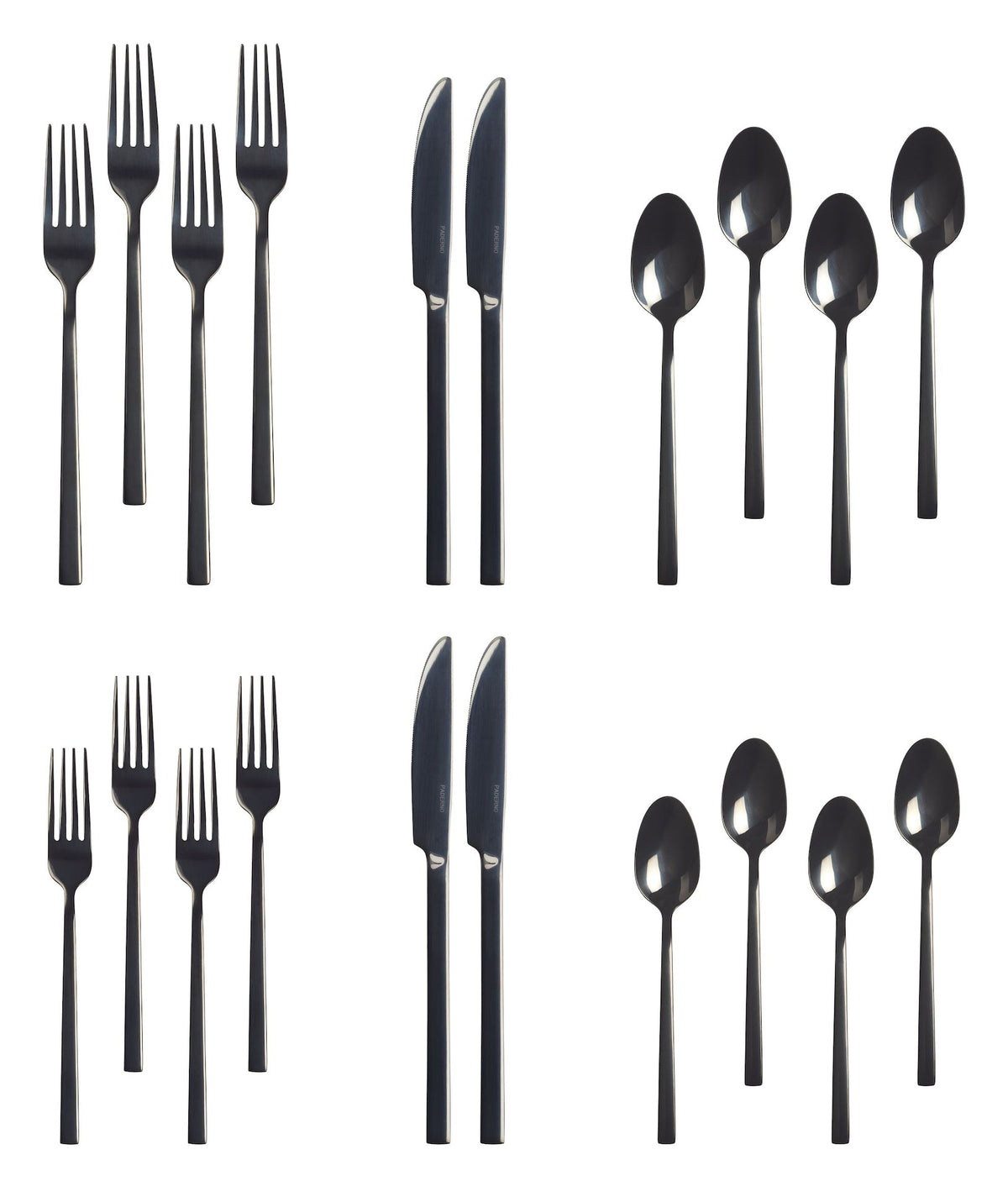 PADERNO Belvedere Stainless Steel Flatware Set, Serves 4, 20-pc, Black