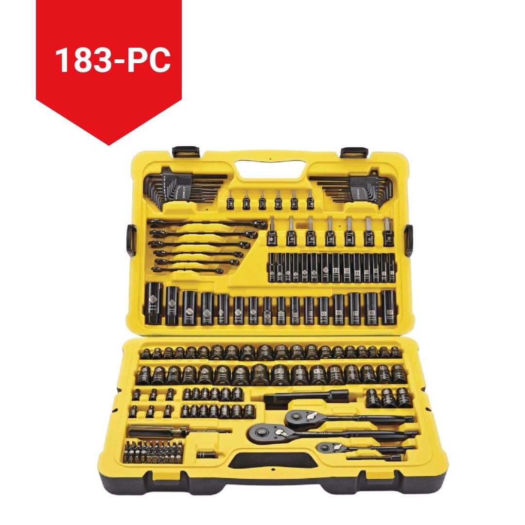 Stanley Professional Grade Black Chrome Socket Set, 183-pc, SAE/Metric