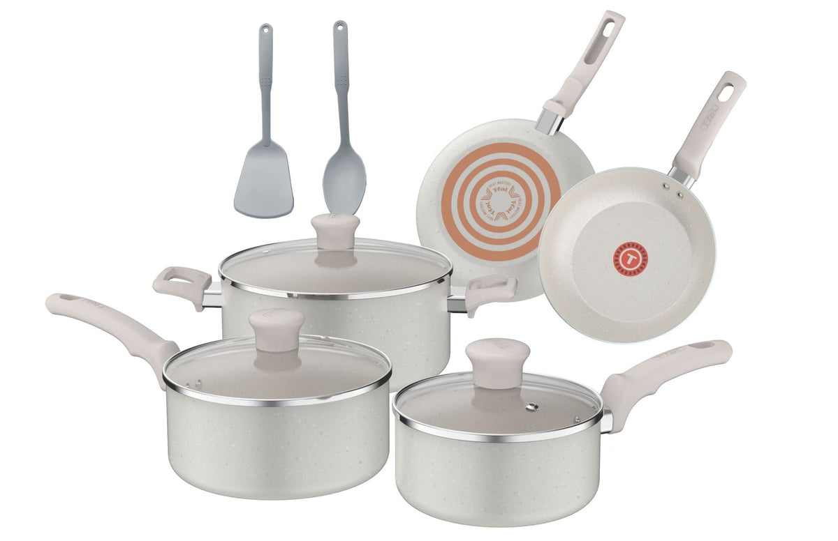 T-fal Beige 10-Piece Non-Stick Set, Beige