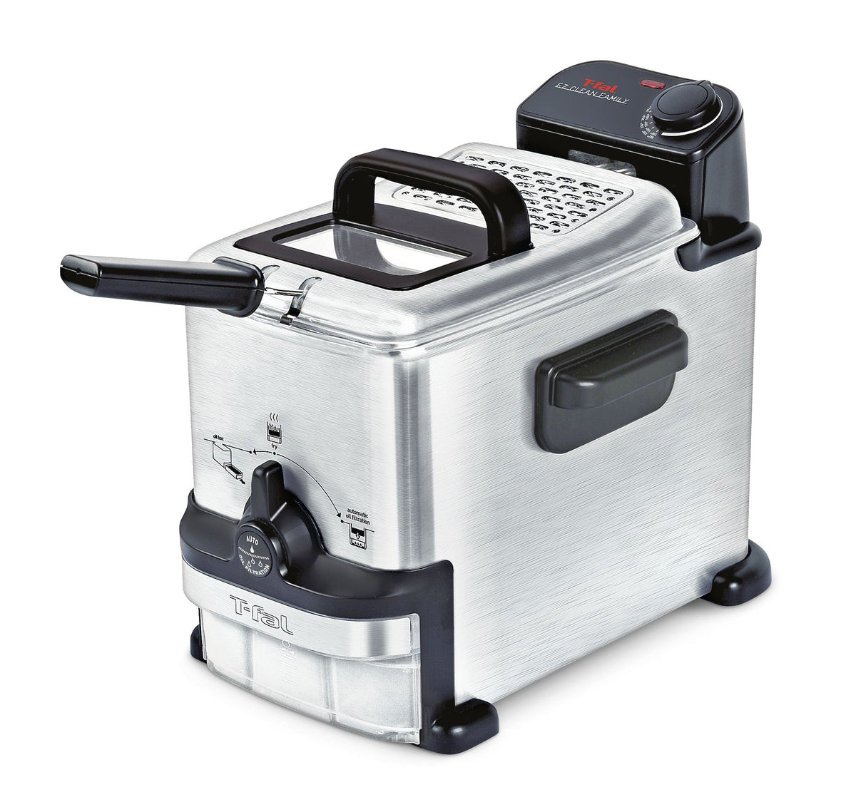 T-fal EZ Clean Pro Compact Deep Fryer with Oil Filter, Stainless Steel, 2L
