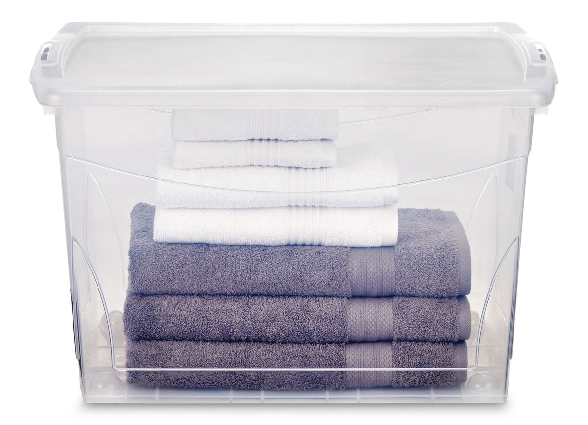 type A Clarity Transparent Storage Box with Lid, 60-L