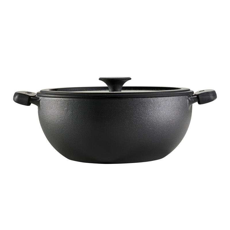 4.8 Qt Utsava Pre-Seasoned Cast Iron Kadai with Lid R5