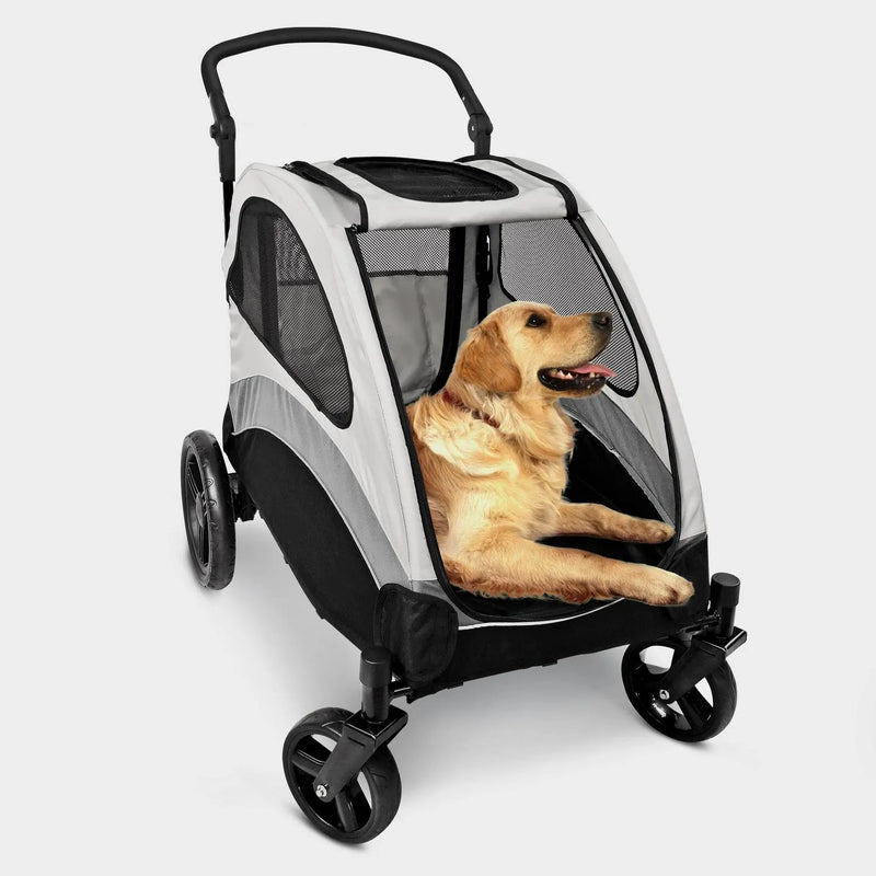 Foldable Pet Stroller for Large or 2 Dogs Cats Jogger Wagon with 4 Wheels Q3