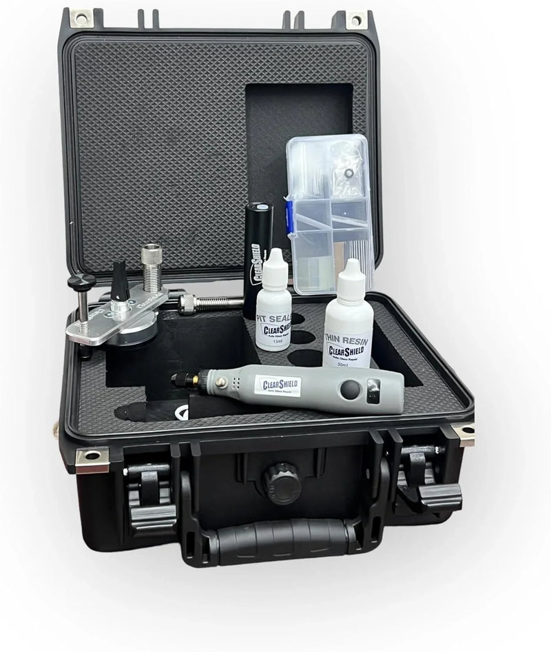 Clearshield Windshield Repair Kit Professional Auto Glass Repair Kit for Rock Chip or Cracks - Restores to a Fine Smooth Finish (1,000 Repairs) W8