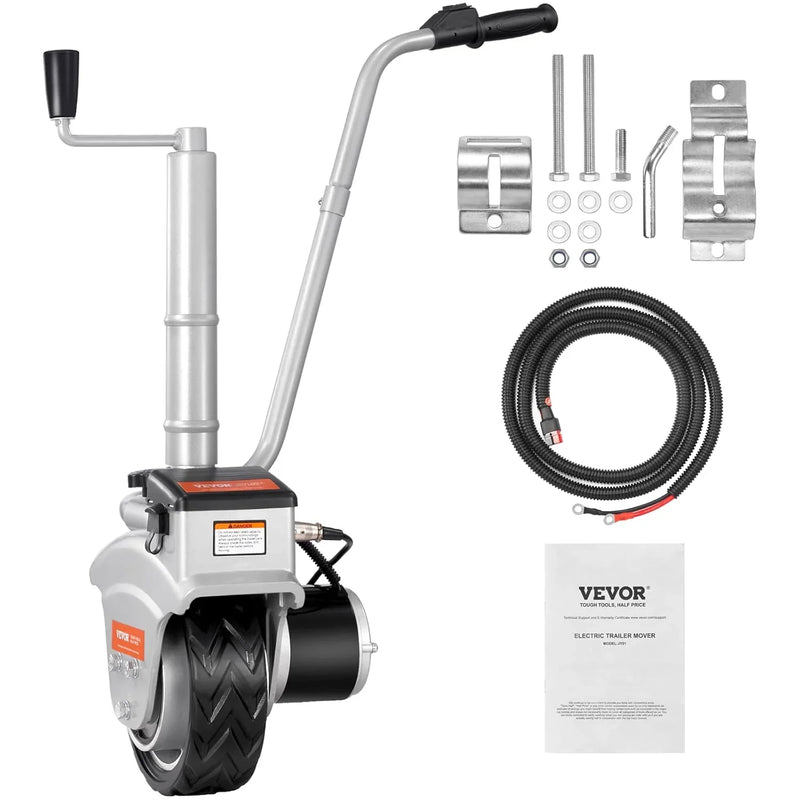 Electric trailer car, with a towing force of 5000 pounds, equipped with a 12-volt 350-watt trailer control wheel that can move at a speed of 22 feet per minute, featuring an adjustable height range from 12 inches to 24.8 inches, and equipped with 8-i R9