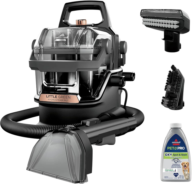 Green HydroSteam Multi-Purpose Portable Carpet and Upholstery Cleaner, Car and Auto Detailer, 3618, Black and Copper Harbor K7