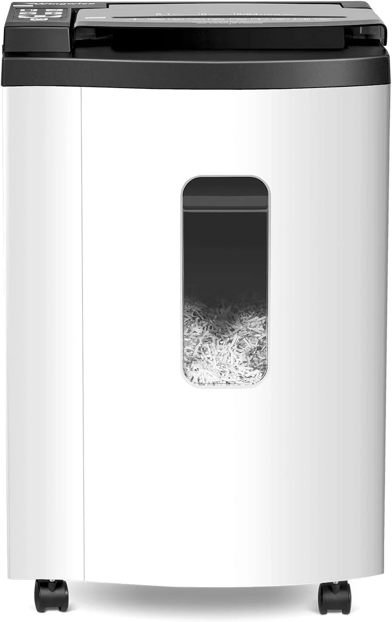 150 Sheet Auto-Feed Micro Cut Paper Shredder for Home Office Use, P-5 Super High Security (5/64 x 19/32 inches), Large 6-Gallon Bin, 20-Min Continuous Run, 55dB Ultra-Quiet, White N4
