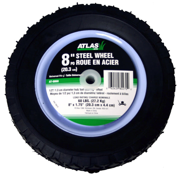 Atlas Steel Lawn Mower RePlacement Wheel with Ball Bearings, 8 in x 1.75-in V0