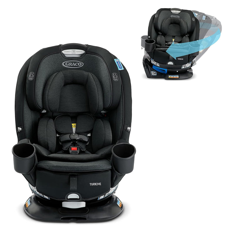 Graco Turn2Me 3-in-1 Convertible Car Seat, Rotating, Rear & Forward-Facing, Highback Booster, SnugLock, Cambridge Y8