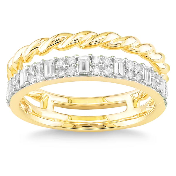 Baguette and Round Brilliant Diamond Ring (0.42 ctw) S1