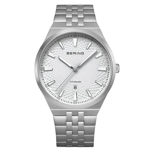 Bering Titanium White Silver-tone Guilloche Dial Men's Watch L2