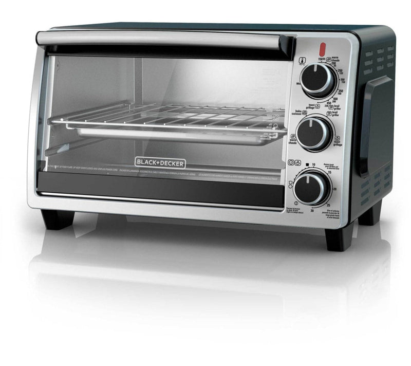 Black & Decker Toaster Oven with 4 Functions, Stainless Steel, 6-Slices H1
