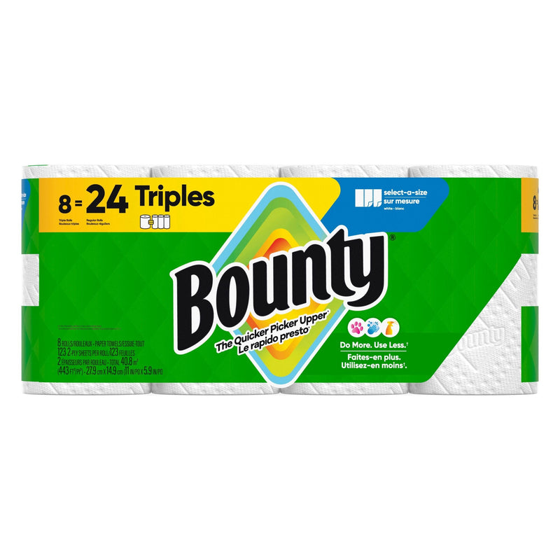 Bounty Select-A-Size Triple Roll Paper Towel, 2-ply, 8-pk Z2