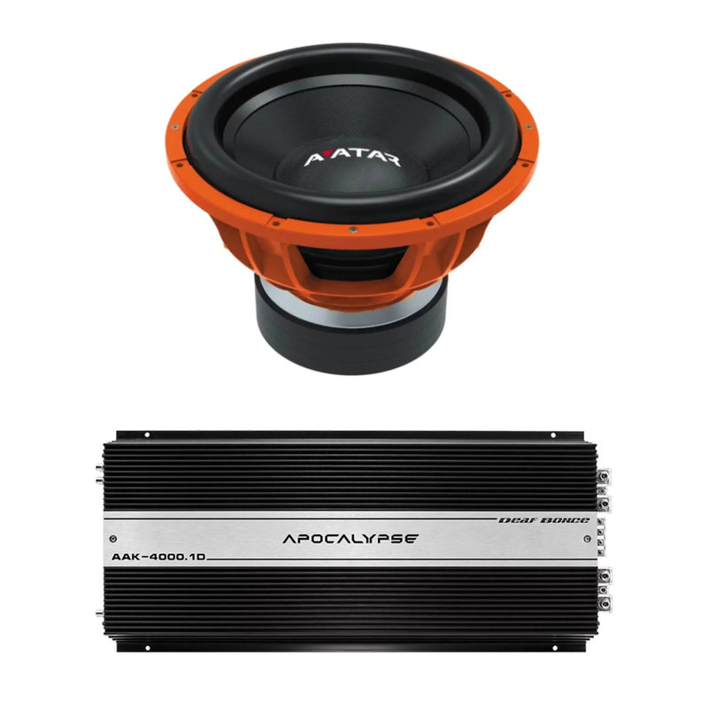 Car Audio 15" 2Ohm Subwoofer STU-1546-D2&Monoblock Amp Package New M6