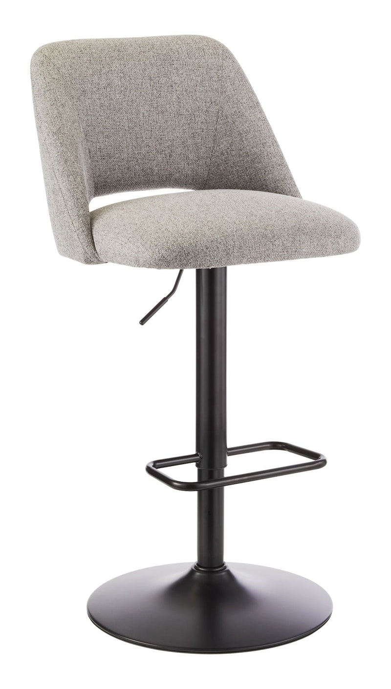 Canvas Inaya Adjustable Height Gas Lift Swivel Bar Stool, Grey F0