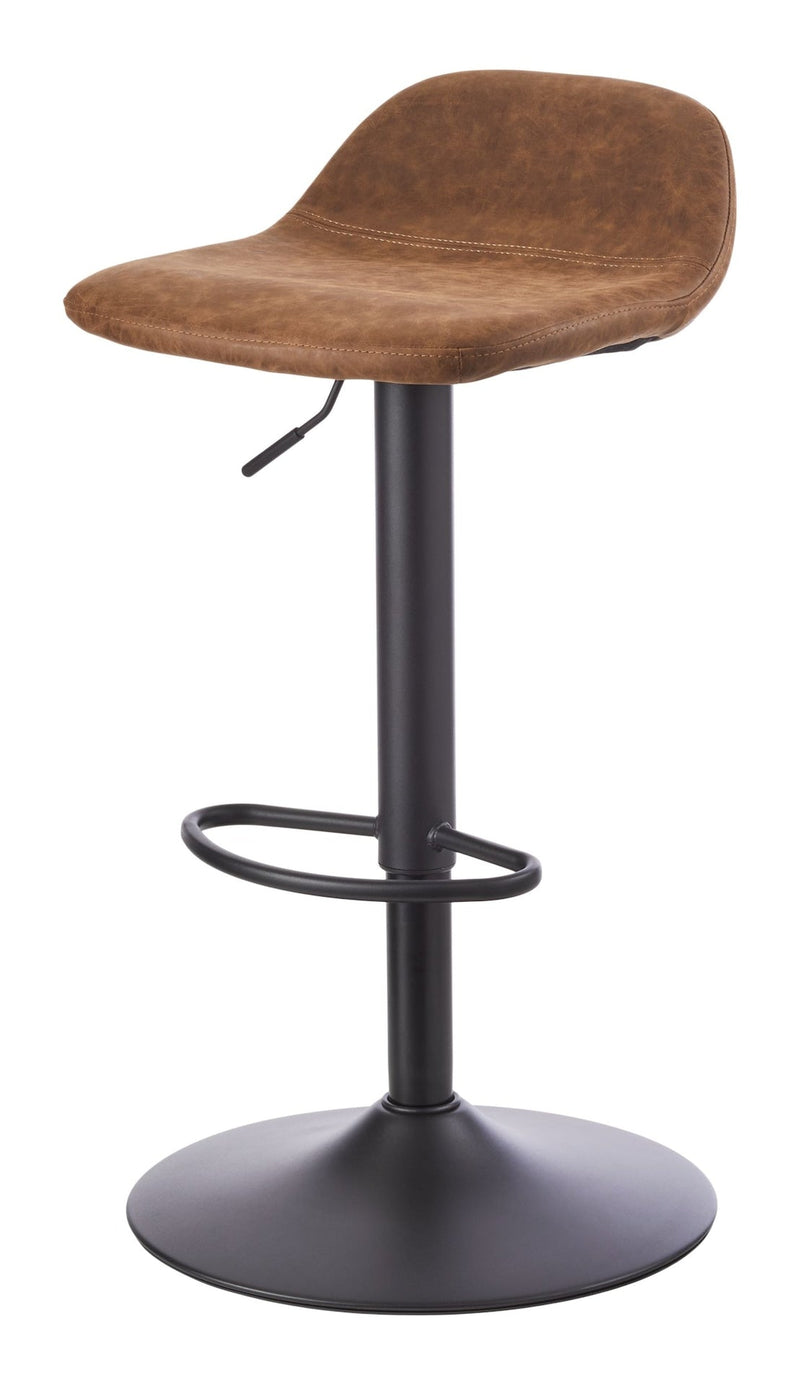 Canvas Luis Adjustable Height Gas Lift Swivel Bar Stool, Brown E7