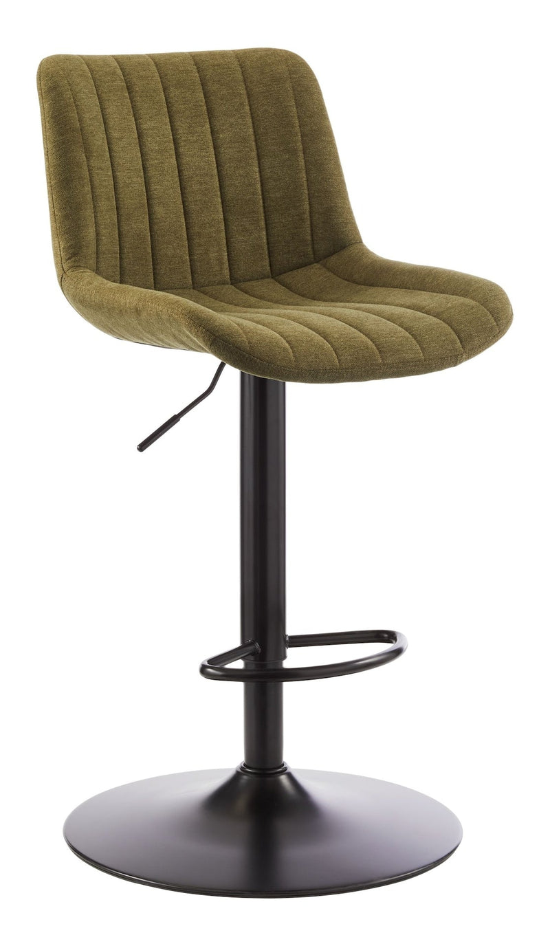 Canvas Rory Adjustable Height Gas-Lift Swivel Bar Stool, Green C5