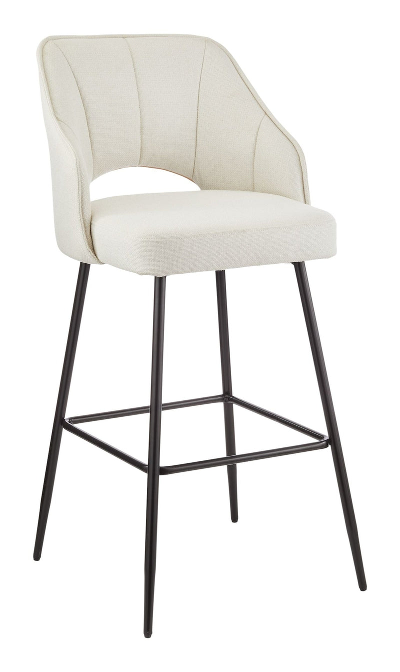 Canvas Yael Elegant Elevated Bar Stool with Back Rest, Creme N0