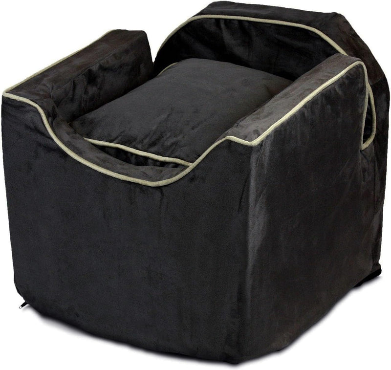 Dog Car Seat: Lookout I Dog Booster Car Seat for Dogs Small 5-15 lbs, Size: Small, Fabric: Black Diamond, Pet Car Seat to Alleviate Car Sickness for Dogs, Removable Machine Washable Cover T1