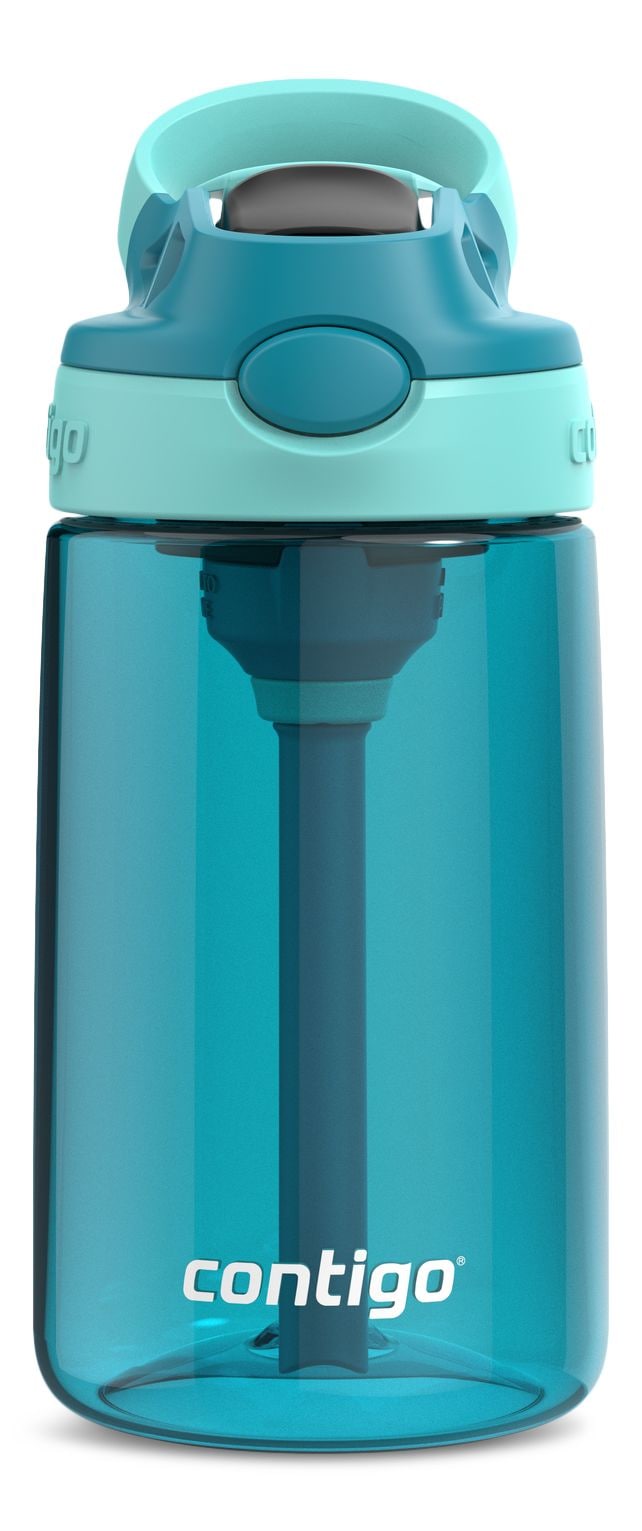 Contigo Aubrey Kids' Water Bottle, 14-oz, Juniper/Jade, with AUTOSPOUT Lid & Straw O3
