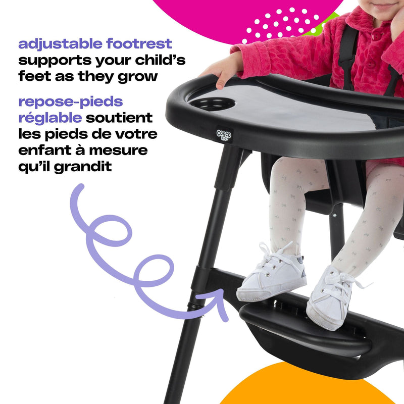 Cosco Black Canteen High Chair with Adjustable Footrest S3