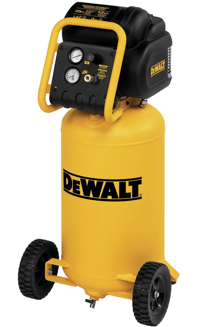 DEWALT D55168 15-Gallon Oil-Free Portable Workshop Vertical Air Compressor, 225 PSI H9