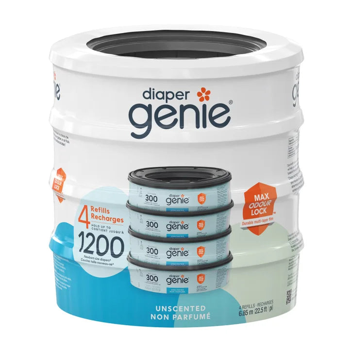 Diaper Genie Unscented Round Refill, 4-pack E6