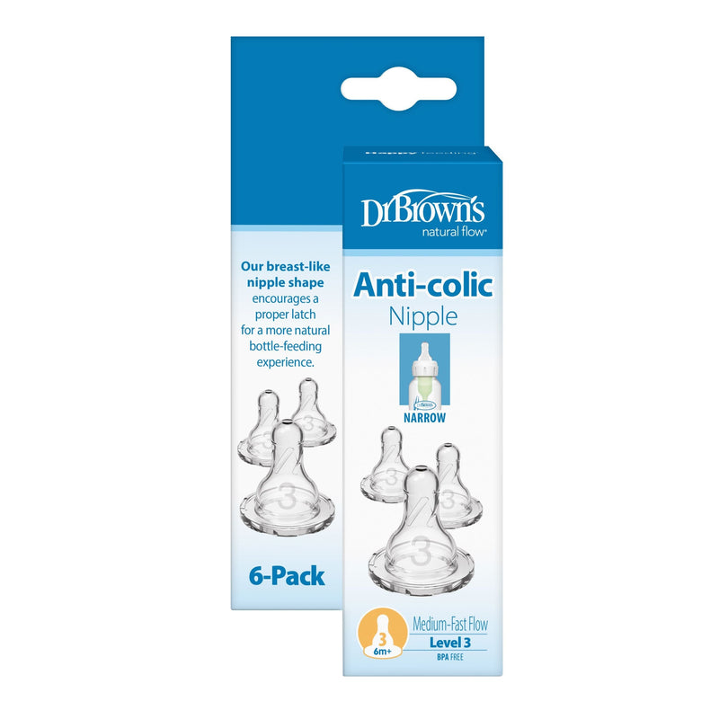 Dr. Brown's Natural Flow Level 3 Silicone Nipples, 6-pk C6