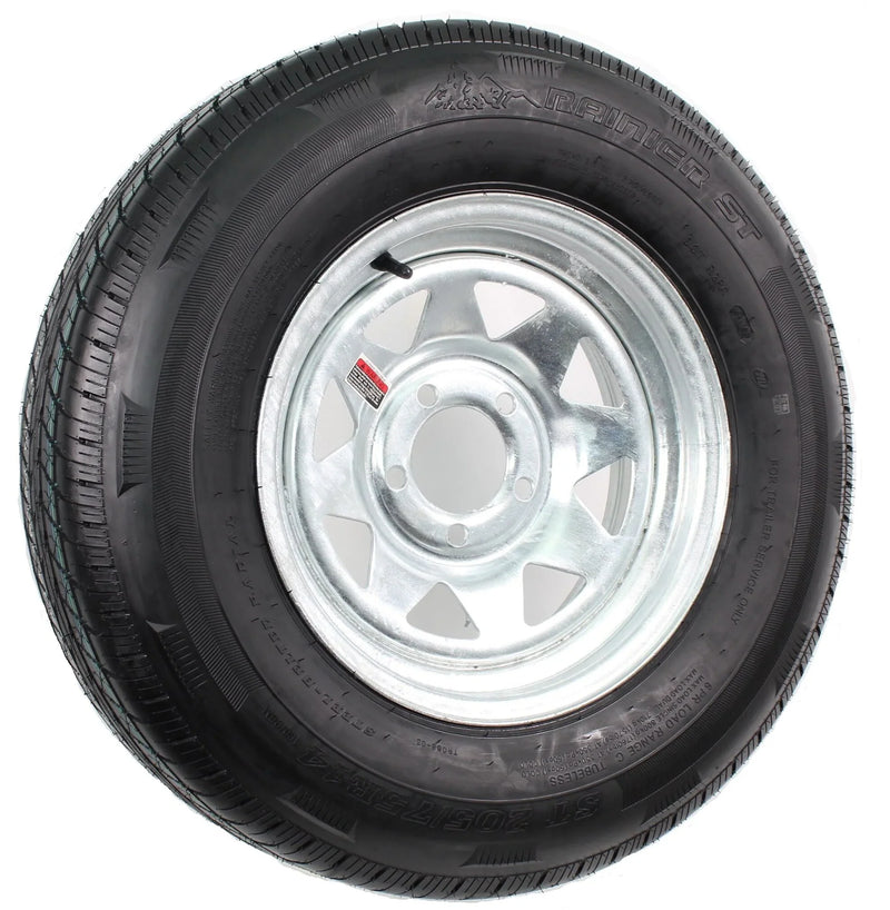 Radial Trailer Tire on Rim ST205/75R14 with 5 Lug Galvanized Spoke Wheel W3