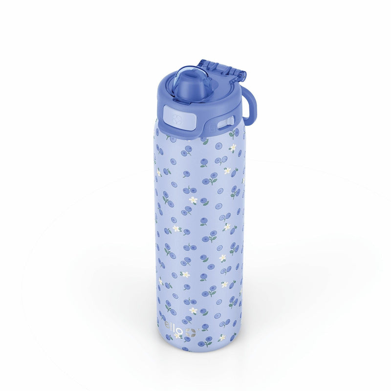 Ello Pop & Fill Insulated Stainless Steel Kids' Water Bottle with Dual Sip & Chug Lid, Various Colours, 22-oz Q3