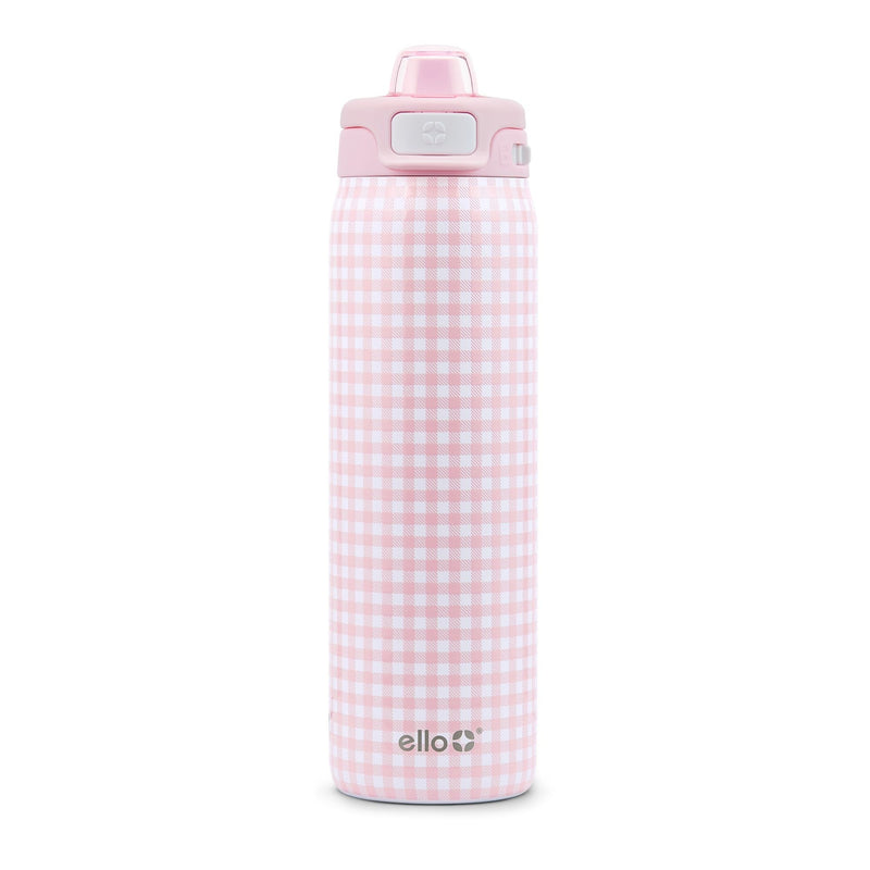 Ello Pop & Fill Insulated Stainless Steel Kids' Water Bottle with Dual Sip & Chug Lid, Various Colours, 18-oz T4