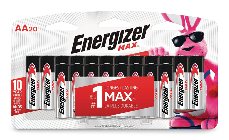 Energizer Max 20-pk AA Alkaline Batteries, Long Lasting, All Purpose G0