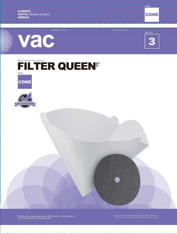 Filter Queen Replacement Canister Vacuum Cleaner Bags, 3-pk E3