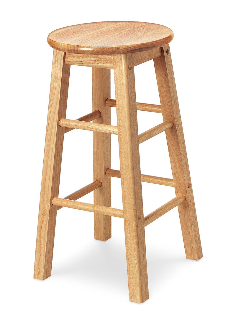 For Living Solid Wood 24" Bar Stool Armless Backless, Natural Finish P7