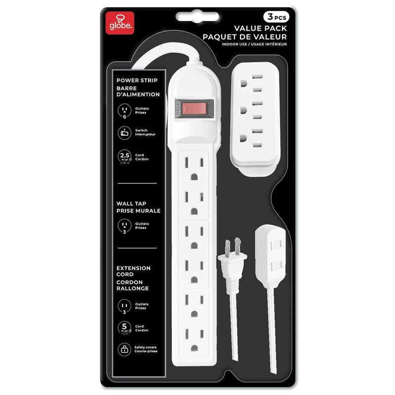 Globe 3-Piece Indoor Electrical Value Pack D8