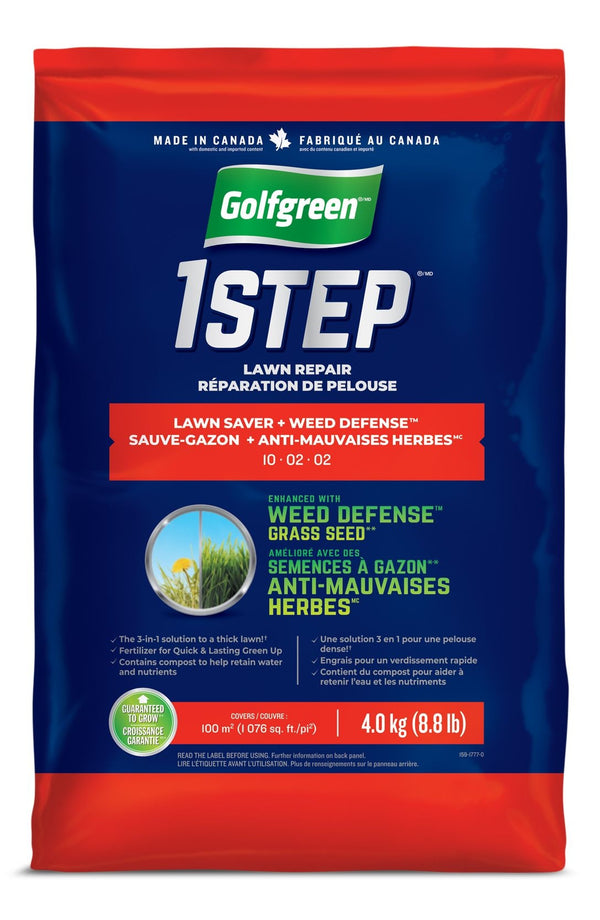 Golfgreen 1-Step Lawn Saver + Weed Defense 10-02-02 Grass Seed, 4-kg L3