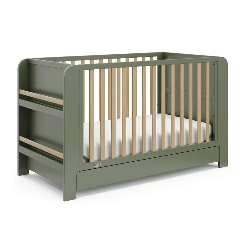 Graco Read-with-Me 4-in-1 Crib with Drawer - Olive/Driftwood Y2