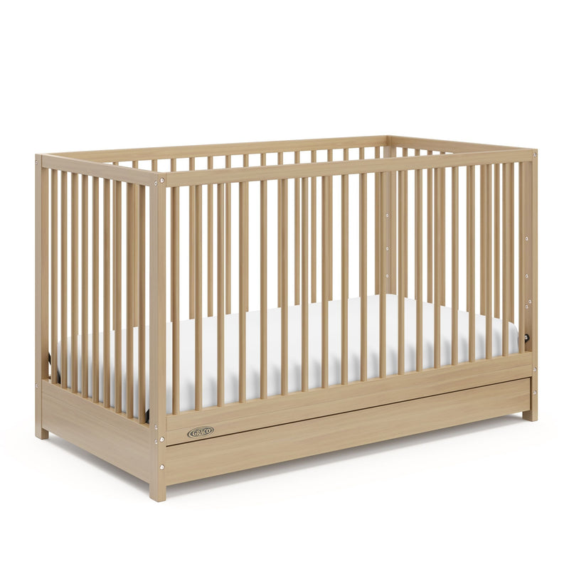Graco Teddi 4-in-1 Convertible Crib with Drawer, Driftwood W8