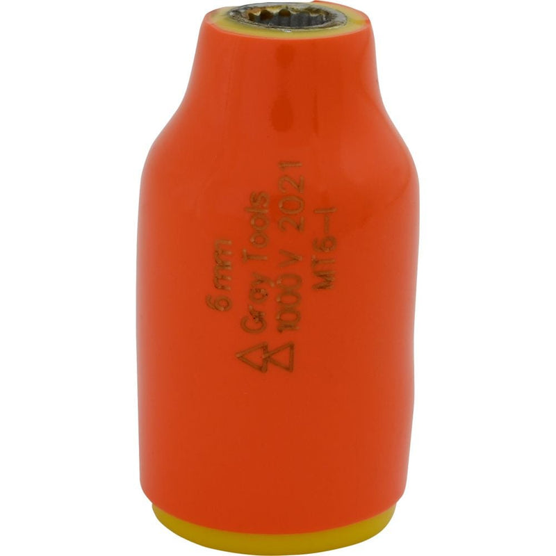 Gray Tools 3/8-in Drive Standard Length Socket, Assorted Sizes, 12 Point, 1000V Insulated J7