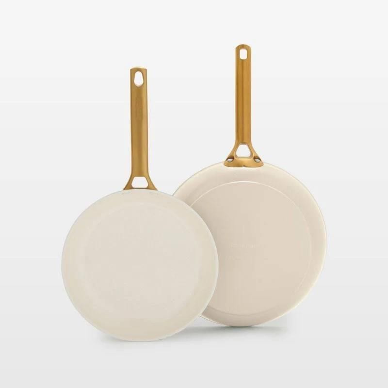 GreenPan Luxe 2pc Ceramic Frypan set - cream B2